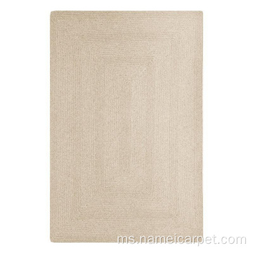 Warna Beige Wol Natural Wool Braided Carpet Carpet